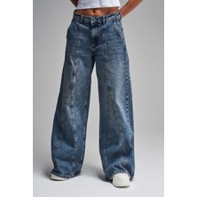 It's Basic Kadın T.kot Rengi Palazzo Fit Tasarım Denim Jean