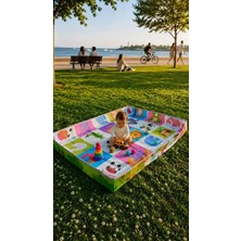 Infotıme Hobby Heppy Dear Katlanabilir Oyun Matı.  2 Si 1 Arada Ister Düz, Ister (Oyun Parkı Çit) Modeli 180*120-0,7MM