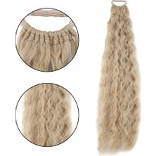 Kaia Life Lastik Tokalı At Kuyruğu Kabarık Afro Daalı / Kumral Beyaz Platin Röfle