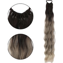 Kaia Life Lastik Tokalı At Kuyruğu Su Daalı / Küllü Kumral / Beyaz Platin Ombre