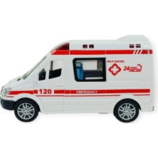Kaia Life Ambulans Arabası Işıklı Sesli Sürtmeli Plastik 15CM - 1 Adet