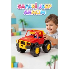 Farbu Oyuncak Safari Jeep Aracım 22 cm 2 Insan Figürlü Eğlenceli ve Dayanıklı Çocuk Arazi Aracı