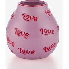 Gift Company Pembe Dolomit Love Vazo 14X14,3X14 cm
