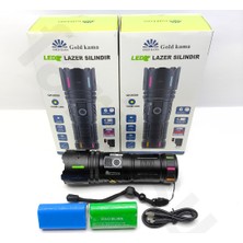 farissu Gold Kam A GK9589 Lazer Silindir El Feneri - 10000 Lümen + Extra 38650 Yedek Pil