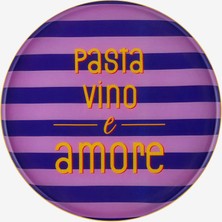 Gift Company Mor Demir Pasta,vino,amore Tepsi 22,8X1X22,8 cm