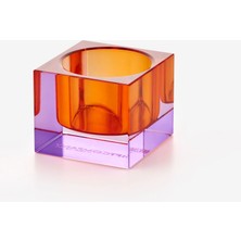 Gift Company Kırmızı Kristal Cam Mumluk 5x3,7x5 cm