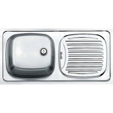 Teka Eviye EBM 45 Sol Düz Dokusuz Sifonlu 86x43,5 cm Paslanmaz Çelik Mutfak Tezgahı