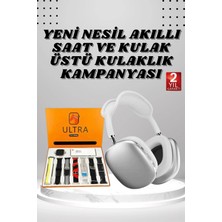 Armüz Kulak Üstü P9 Kablosuz Bluetooth Kulaklık ve 7 Kordonlu Akıllı Saat