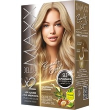 MAXX DELUXE BEAUTY EXPERT 9.1 Elmas Sarısı Krem Saç Boyası Onarıcı Etki ile Güçlü Bakım