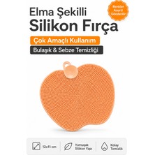 Vienev Elma Şekilli Çok Amaçlı Silikon Bulaşık ve Sebze Yıkama Fırçası Karışık Renk | Temizlik Aparatı