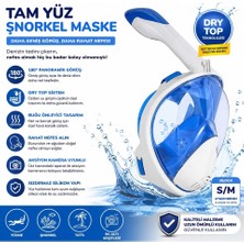 Mwx Teknoloji Tam Yüz Şnorkel Maske L-Xl Beden | Panoramik Görüş Dry Top Sistem Dalış & Deniz Maskesi | Anti-Fog Su