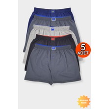 0117 Tutku Erkek Penye Düz Boxer 5’li Paket Karışık Renk