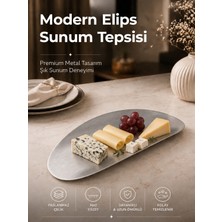 Vienev Modern Elips Metal Sunum Tepsisi