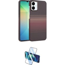 Marsilyan™- Galaxy A06 Kılıf Doruk Serisi - Siyah 3D Antistatik Cam Ekran Koruyucu