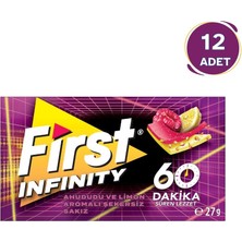 Infinity 60 Dakika Ahududu & Limon Aromalı Şekersiz Sakız - 12 Adet