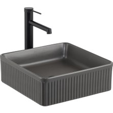 Lena E-W1003MF Tezgah Üstü Lavabo Mat Füme