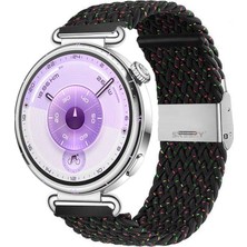 Sneezy Huawei Watch Gt6 41MM Ile Uyumlu Metal Klips Solo Fiberlink Kumaş Örgü Kordon