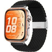 Sneezy Huawei Watch Fit 5 Pro Ile Uyumlu Metal Klipsli Solo Fiberlink Yumuşak Kumaş Örgü Kordon