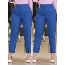 Efnaz Style Kadın Üste Oturan Paçası Bilek Üzerinde Biten Krep Kumaş Pantolon 36 (S) - 50 (5xl)