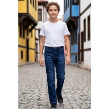 Pina Kids Erkek Çocuk Bıyık Detaylı Likralı Kot Pantolon PNT6016