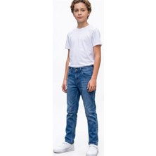 Pina Kids Erkek Çocuk Bıyık Detaylı Likralı Kot Pantolon PNT6016