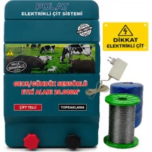 Polat 220V Adaptörlü Pro 3000 Metre (30-35 Dönüm) Elektrikli Çit