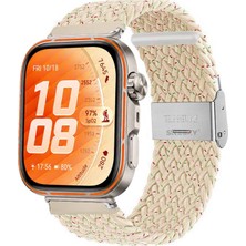 Sneezy Huawei Watch Fit 5 Pro Ile Uyumlu Metal Klipsli Solo Fiberlink Yumuşak Kumaş Örgü Kordon