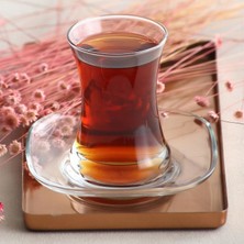 Lav Zen Cam Çay Seti 6 Kişilik 170 ml (6 Çay Bardağı, 6 Çay Tabağı)
