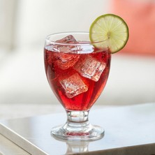 Lav Alara Cam Meşrubat Bardağı 6'lı 290 ml Tablalı (Tatlı Servisi , Dondurmalık , Su Bardağı )