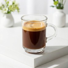 Lav Ada Cam Kupa 6 Kişilik 250 ml Kulplu (Kahve/Çay Bardağı)