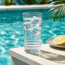 Lav Elegan Cam Meşrubat Bardağı 6'lı 335 ml (Su/Limonata/Kokteyl/Soğuk Kahve Bardağı)