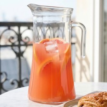 Lav Truva Cam Sürahi Tekli 1,4 L Kulplu Beyaz Plastik Kapaklı