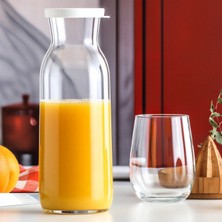Lav Fonte Cam Karaf Tekli 1,2 L Beyaz Silikon Kapaklı (Sürahi )