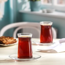 Lav Vera Cam Çay Seti 6 Kişilik 180 ml (6 Çay Bardağı, 6 Çay Tabağı)