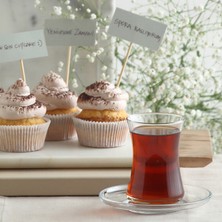 Lav Duru Cam Çay Seti 6 Kişilik 155 ml (6 Çay Bardağı, 6 Çay Tabağı)