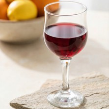 Lav Nevakar Cam Kırmızı Şarap Kadehi 6'lı 240 ml Ayaklı (Meşrubat Bardağı)