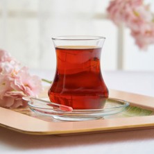 Lav Eda Cam Çay Seti 6 Kişilik 170 ml (6 Çay Bardağı, 6 Çay Tabağı)