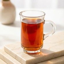 Lav Ada Cam Kulplu Çay Bardağı 6 Kişilik 155 ml Kulplu