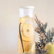 Lav Vera Cam Karaf Tekli 1,2 L Beyaz Silikon Kapaklı (Sürahi )