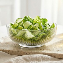 Lav Tokyo Cam Salata Kasesi Tekli Büyük Boy 1500 ml Yuvarlak (Sunum Kasesi , Hazırlık Kasesi)