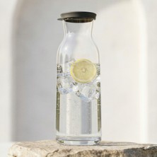 Lav Fonte Cam Karaf Tekli 1,2 L Gri Silikon Kapaklı (Sürahi )