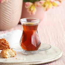 Lav Alya Cam Çay Seti 6 Kişilik 165 ml (6 Çay Bardağı, 6 Çay Tabağı)