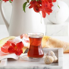Lav Demet Cam Çay Seti 6 Kişilik 135 ml (6 Çay Bardağı, 6 Çay Tabağı)