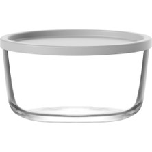 Lav Round Cam Saklama Kabı Tekli Büyük Boy 1490 ml Yuvarlak Beyaz Plastik Kapaklı (Sunum Kasesi)