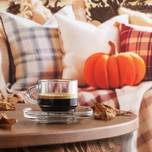 Lav Cozy Cam Espresso Fincan Seti 6 Kişilik 91 ml (6 Espresso Fincanı ,6 Fincan Tabağı)