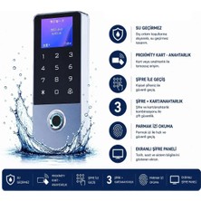 Sarkey SR-214 LCD Em-W IP68 Parmak Izi Kart Şifre Okuyucu LCD Ekranlı Metal Kasa 125 Khz