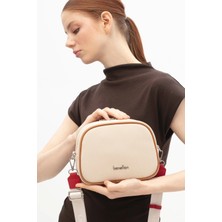 Benetton Kadın Kol Çantası BNT1838 Bej-Camel-Kırmızı