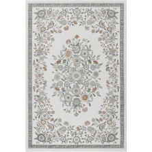 Cool Halı Floor Krem Çiçek Desenli Yumuşak Salon Oturma Odası Dört Mevsim Vintage Halı Robot Süpürge Uyumlu
