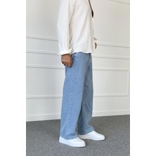 Alışveriş Sokağı Mavi Baggy Kalıp Denim Yazlık Ince Kumaş Jean - Kot Pantolon