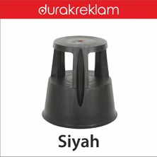 Durak Reklam Tekerlekli Tabure siyah